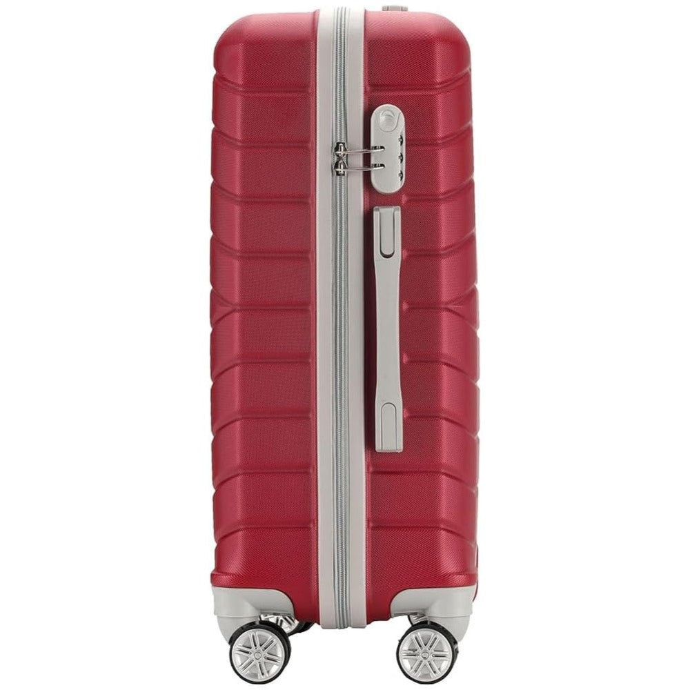 PROVITERA Conjunto de 4 maletas rígidas de ABS con estuche de belleza, maleta con asa telescópica y ruedas fáciles de rodar, carrito con cerradura y candado de código, equipaje de mano con diseño moderno ultra resistente