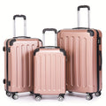 Conjunto de Tres Maletas Familiares de 20+24+28 Pulgadas, Maleta de Cabina de 20 Pulgadas para Viajes de Negocios, Caja de Almacenamiento con Contraseña, Ruedas Universales, Carcasa Dura de ABS, Maleta de Trolley de Gran Capacidad (ML-XL-set)