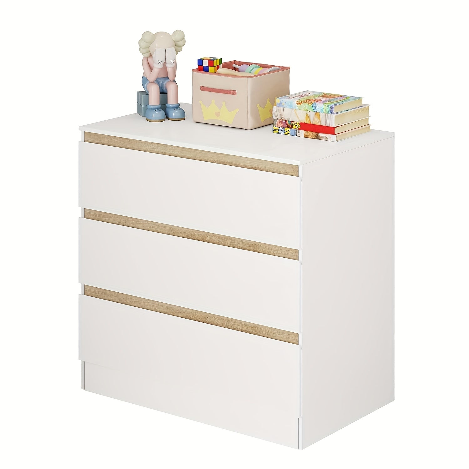 1 unidad de cajones de almacenamiento, cómoda, organizador de almacenamiento, muebles para el hogar, puede ser un tocador, gabinete de almacenamiento con 3 cajones, dormitorio, sala de estar, baño, blanco, 80X78X48Cm