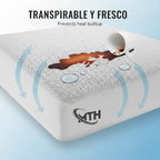 Protector de colchón ajustado impermeable, funda de sábanas de algodón terciopelo de 30 cm de profundidad, bolsillo ajustable, protector de terciopelo suave adecuado para todas las camas, incluidas camas individuales/dobles/camaras king, lavable a máquina