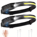 Linterna frontal LED recargable 4pcs | Para camping, senderismo y reparación