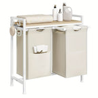 Cesto de lavandería con compartimentos, recolector de ropa sucia con estructura de metal, cesto para ropa sucia, bolsa de lavandería de tela Oxford desmontable, clasificador de ropa, contenedor de lavandería, para baño, dormitorio, cestos de lavandería