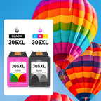 Cartuchos de tinta remanufacturados 305XL compatibles con cartuchos de tinta HP 305XL, reemplazo de color negro para impresoras HP Deskjet 2700 2700E 2752 2752E 2742 2755 4100 4100E 4152 4155E 6000 6055 6400 6458 6458E 6455E