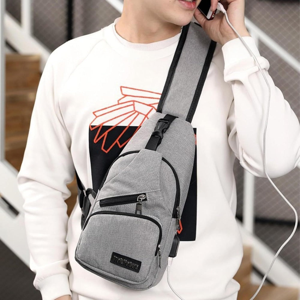 Bolso Bandolera Unisex: Bolso Pequeño de Hombro, Bandolera Cruzada, Deportivo, Senderismo, Teléfono, Cinturón, 33 x 16 x 8 cm