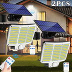 Luz solar exterior con sensor 2 piezas | Jardín patio garaje y seguridad