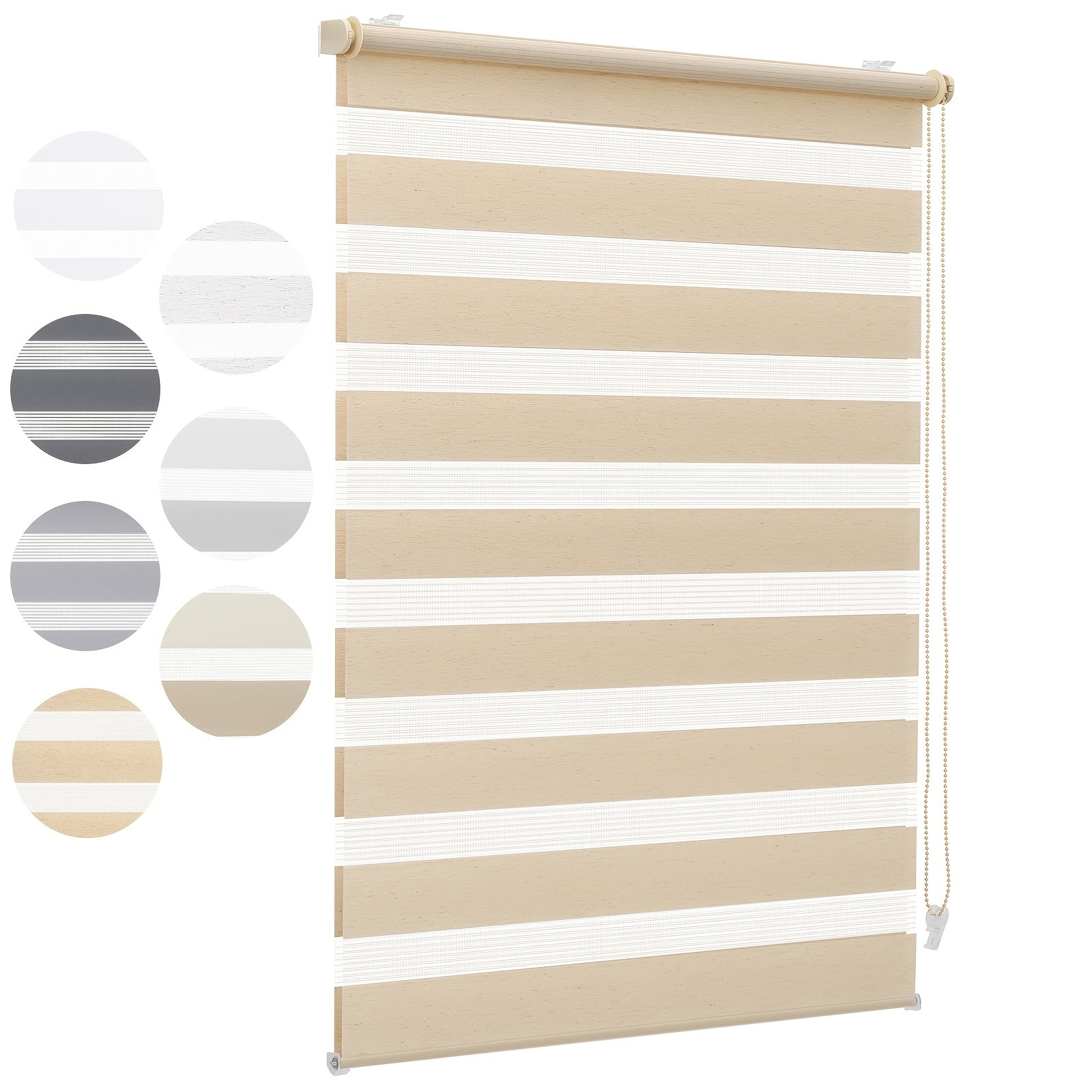 Persianas enrollables | Sekey Persiana de Doble Rodillo Sin Perforaciones, Montaje con Clip, Doble Cortina de Rodillo para Ventanas, Control de