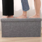 Reposapiés otomano de almacenamiento, taburete plegable para pies, caja de almacenamiento, taburete para el hogar, taburete para pies, banco, caja grande para guardar ropa de lino