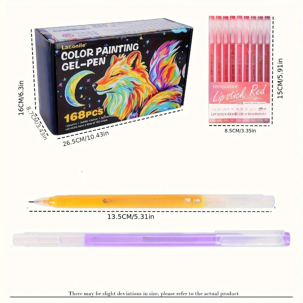 Bolígrafos y rotuladores | Set de Bolígrafos de Escritura a Mano de 168 COLORES con Colores Intensos, Ideal para Cuadernos, Pintura, para Tomar