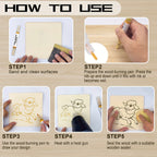 Marcador para quemar madera, 4 piezas de bolígrafo para pirograbado, marcador de pasta para pirograbado artístico de doble cara, para quemar diseños con precisión y facilidad en madera y manualidades, apto para principiantes y bricolaje en madera