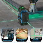 Nivel láser | Nivel Láser de 16 Líneas Jemi Tool 360 Autonivelante, Tamaño de Bolsillo 4X360 Línea Cruzada Verde, Herramienta de Nivel Láser para