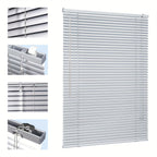 Persiana veneciana Sekey Klemmfix para ventanas, de suspensión libre, lamas de aluminio de 25 mm, con perforación, incluye material de montaje, persiana de aluminio, sin perforación