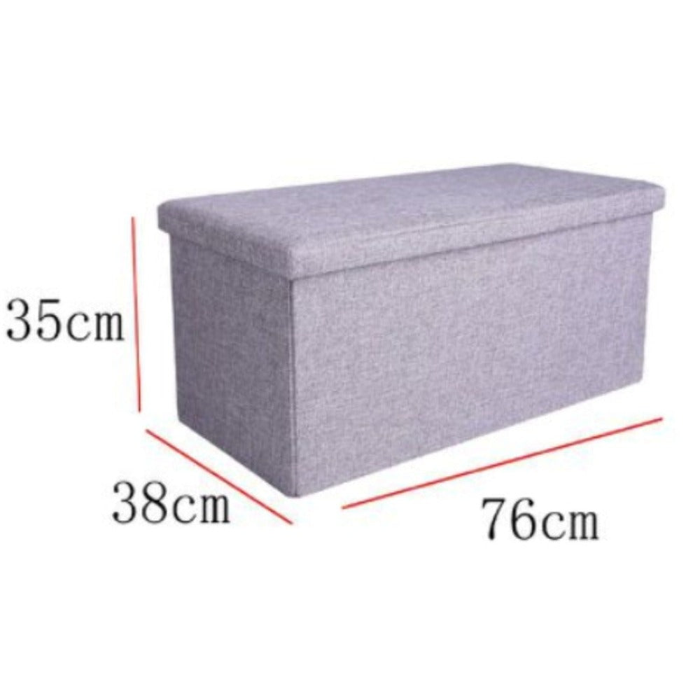 Reposapiés otomano de almacenamiento, taburete plegable para pies, caja de almacenamiento, taburete para el hogar, taburete para pies, banco, caja grande para guardar ropa de lino
