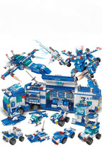 [Blue Patrol Bloques de Construcción de Policía Carpoy] Bloques de Construcción de Camión Modelo de Coche | Kit de Construcción | Coche de Policía | Adecuado para Regalos de Vacaciones/Acción de Gracias/Halloween/Regalos de Navidad