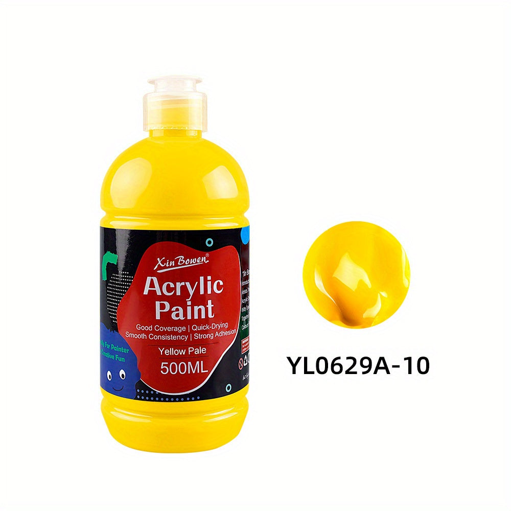 Pintura acrílica prémium de 14 colores en botellas de 500 ml, consistencia espesa y cobertura opaca para trabajo de estudio, bocetos al aire libre, pintura sobre lienzo, murales de pared y manualidades (artistas, estudiantes, aficionados)