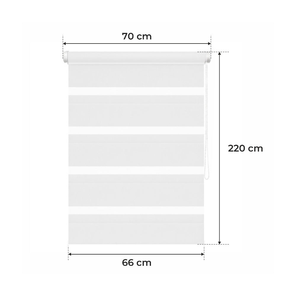 Cortina Opaca Día y Noche - BLANCA - 32 Tamaños - BOJANEK DÍA Y NOCHE - No Invade la Ventana, Instalación Sin Taladrar, Ajuste de Cadena, Soportes Ajustables para Diferentes Grosores de Ventana, Diseño Moderno, Protección Contra la Luz y la Privacidad, Id