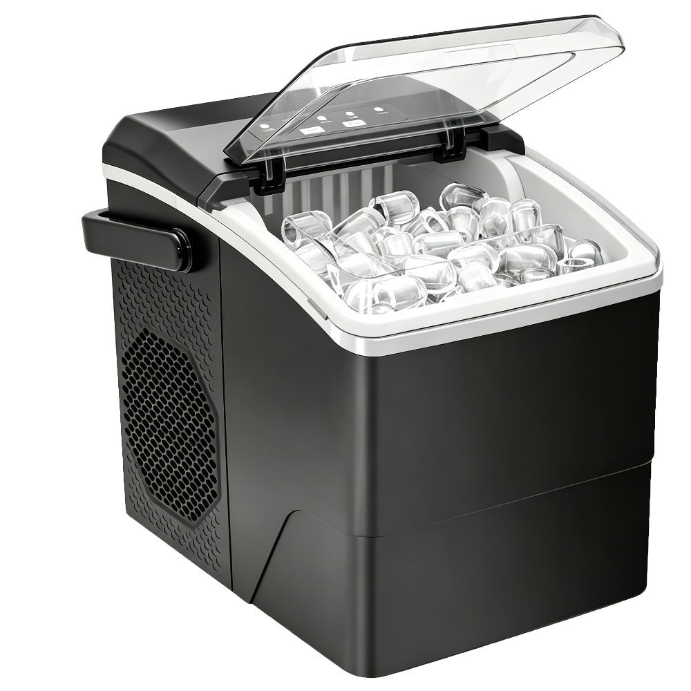 Fabricante de hielo comercial de doble uso con diseño de tapa transparente, refrigeración eficiente, duradero, ideal para restaurantes y bares, perfecto para cocinas de oficina