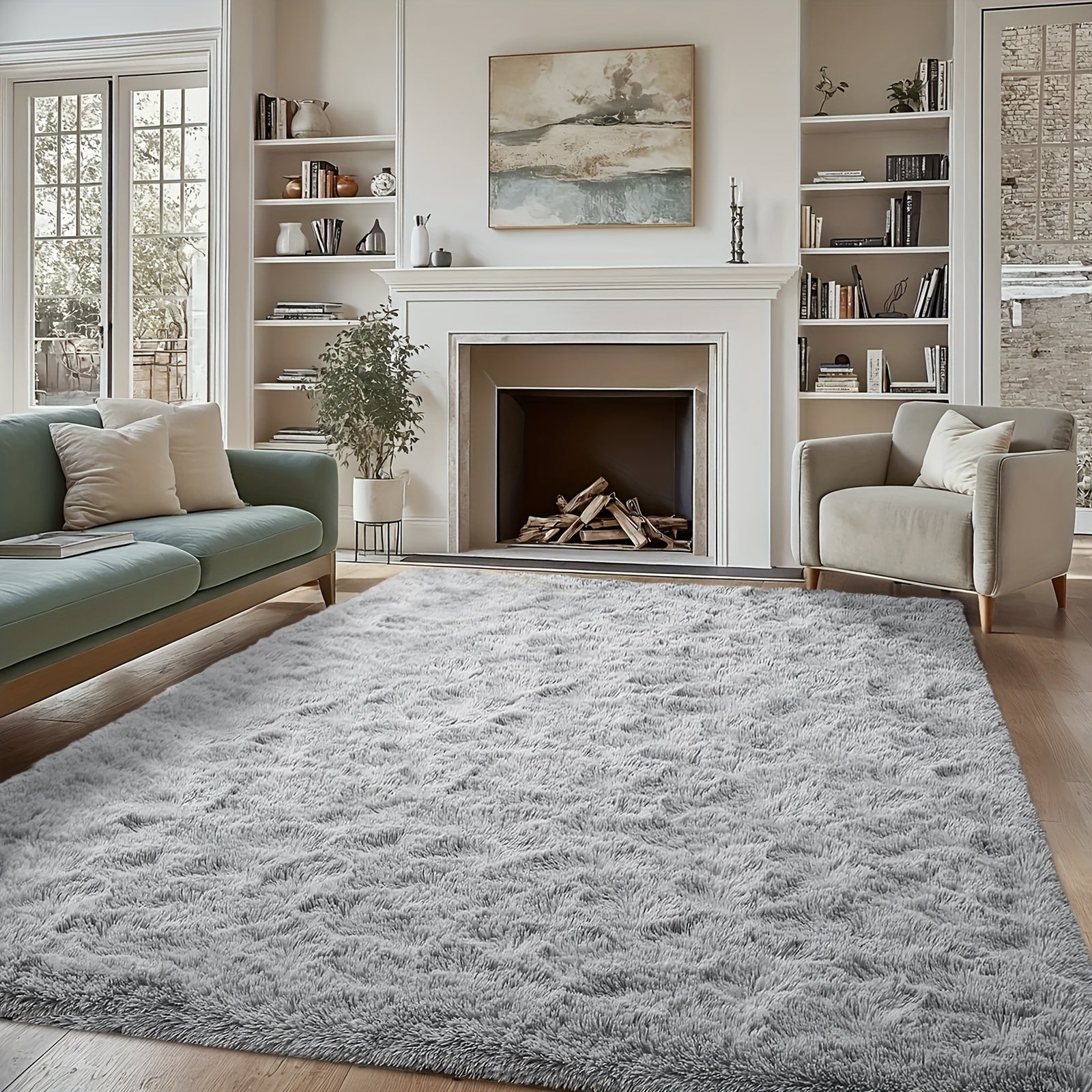 Alfombra para Sala, Alfombra Peluda para Dormitorio, Decoración del Hogar Alfombra Grande, Alfombra Súper Esponjosa y Aterciopelada para Dormitorio, Alfombra Aterciopelada para Decorar Sala de Juegos, Estudio, Alfombra Interior Súper Suave y Cálida, Regal