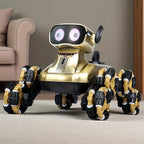 Robot Perro Espacial Mecánico más Nuevo de 2025 con Control Remoto y Tracción en 8 Ruedas, Apto para Fiestas, Espectáculos de Acrobacias - Juguete de Robot de Plástico Duradero, Mascota Electrónica para Juego al Aire Libre, Construcción Robusta, Acrobacia