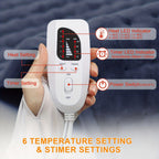 Almohadilla Térmica Eléctrica - 6 Niveles de Calefacción, Hasta 140 °F, Apagado Automático a las 2 Horas, Portátil 60 cm x 30 cm, Franela Suave, Lavable a Máquina, Adecuada para Abdomen, Cuello, Hombro, Rodilla, Pierna, Regalo para Hombre, Mamá y Papá, Re