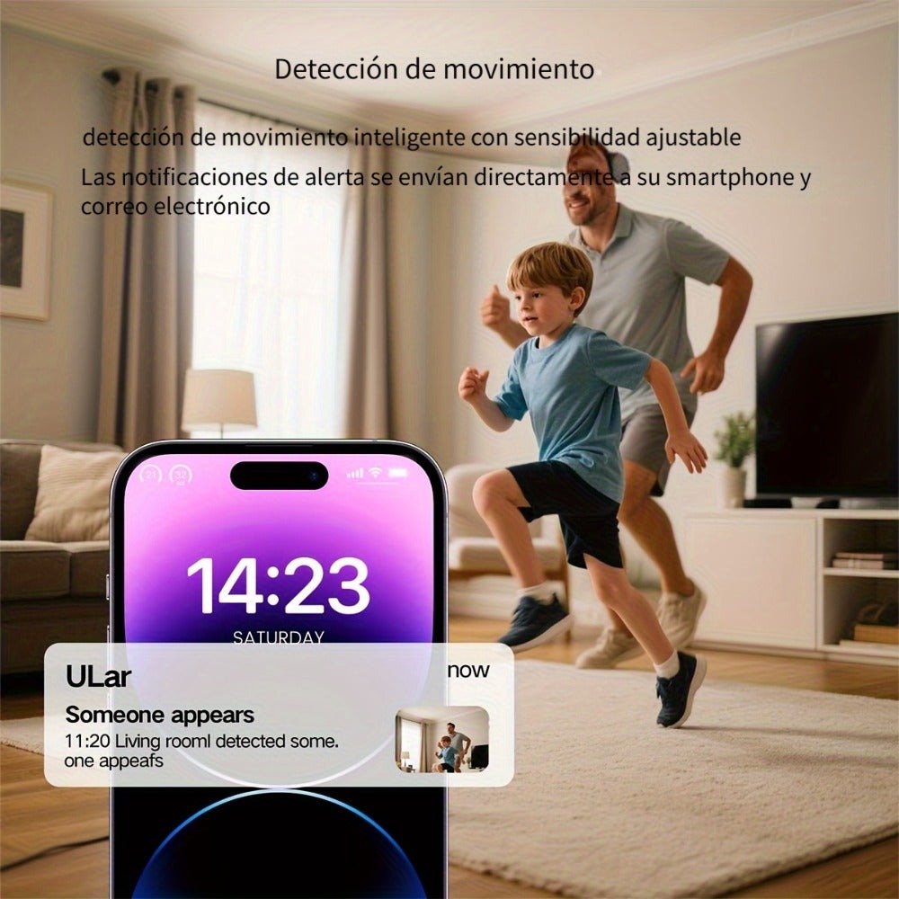 Cámara Despertador 1080P WIFI con Detección de Movimiento, Visualización Remota y Control por APP para Mantener Segura tu Hogar, Oficina, Mascotas y Bebés