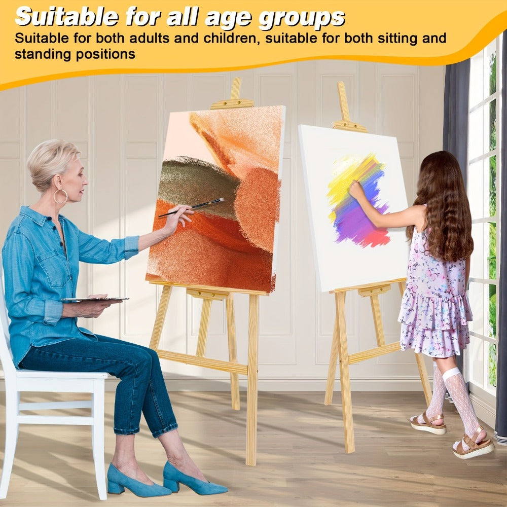 Caballete de Artista - Caballete de Estudio de Madera en Forma de A, Caballete Plegable para Pintura, Exhibición, Bodas, Bocetos, Altura de 1.5m/59 Pulgadas