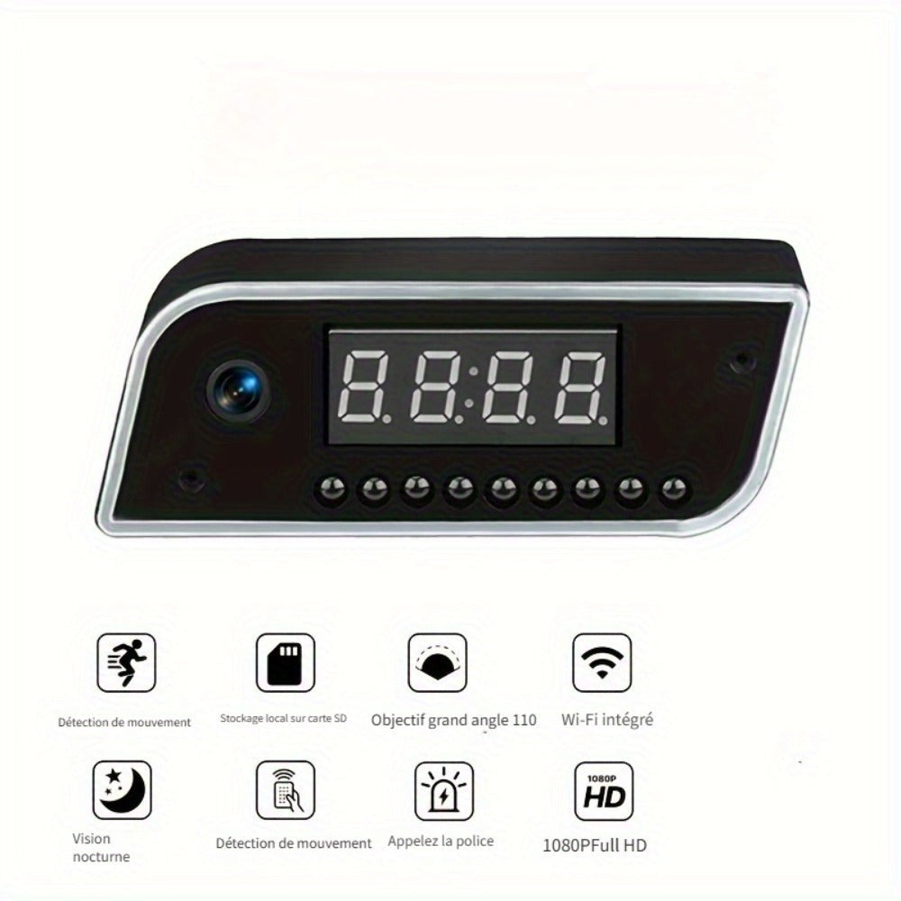 Cámara de Reloj Rectangular Inteligente, Cámara Inalámbrica Wifi 1080P con Visión Nocturna, Detección de Movimiento y Visualización Remota, Cámara de Vigilancia para Bebés/Personas Mayores/Mascotas, Seguridad Interior para el Hogar, Decoración de Escritor