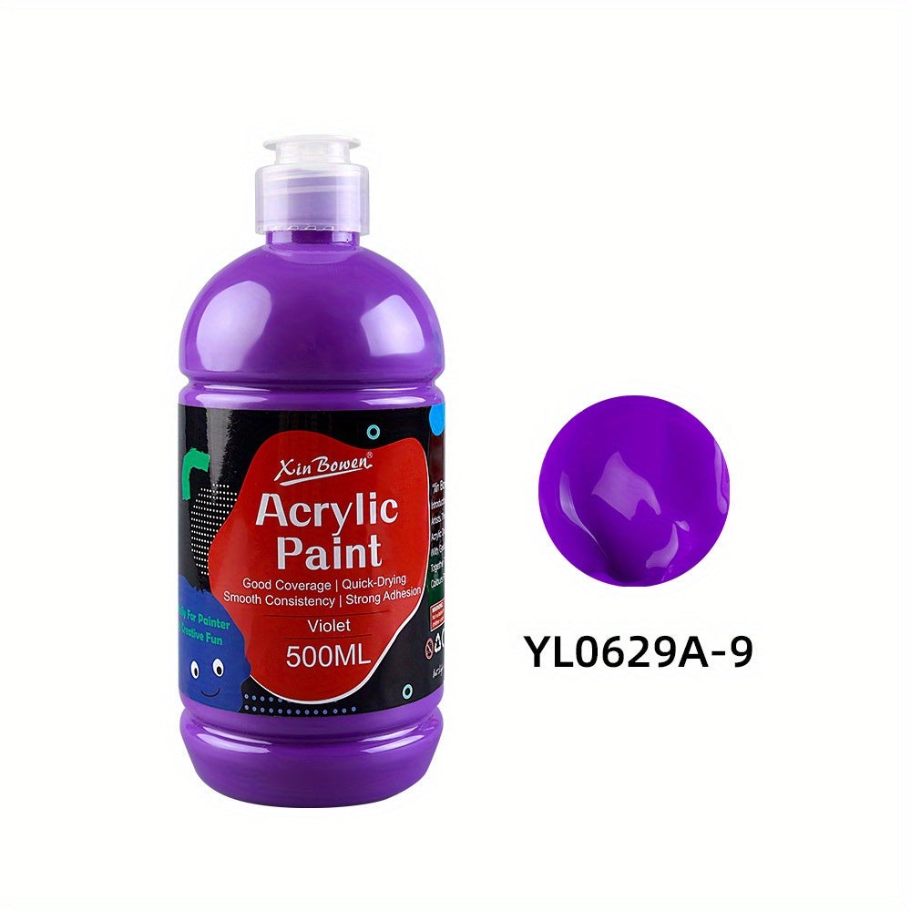 Pintura acrílica prémium de 14 colores en botellas de 500 ml, consistencia espesa y cobertura opaca para trabajo de estudio, bocetos al aire libre, pintura sobre lienzo, murales de pared y manualidades (artistas, estudiantes, aficionados)