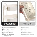 Estantera Metlica Modular de Almacenaje: Organizacin Verstil para Espacios Amplios y Compactos - Acero Galvanizado + 4 Baldas MDF, 70 x 39 x 29cm - 100Kg por Balda Estanteria cesta cesto de Fruta o Multiuso de 3 pisos ( fruta-001)
