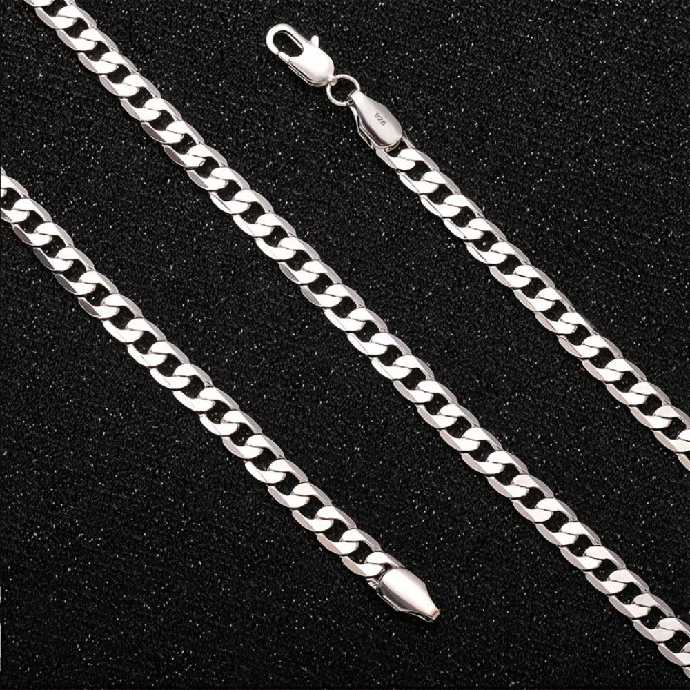 Collar de plata 925 para hombre, cadena cubana de 5 mm, accesorios de joyería estilo hip hop para fiestas, regalos para hombres, San Valentín, aniversario, cumpleaños, regalo para el Día del Padre, empaque en caja