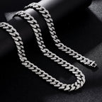 Juego de Joyería de Plata 925 con Cadena Cubana Incrustada con Zirconia 5A, Cadena Gruesa de Moda Hip-hop Casual, Ambiente de Lujo Generoso, Decoración para Fiestas y Banquetes, Hipoalergénico, El Mejor Regalo para Él, Empaque en Caja de Regalo Exquisita
