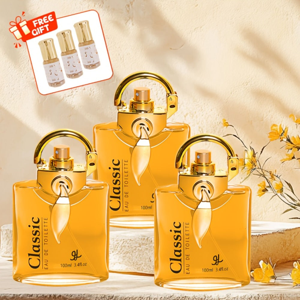 Perfume para hombre de 100 ml*3+3 ml*3, Perfume de almizcle y limón, Muestra el encanto masculino, Perfume fresco para hombre, Perfume romántico de larga duración, Diseño hermoso, Regalos festivos, Muy adecuado para la vida diaria y el trabajo