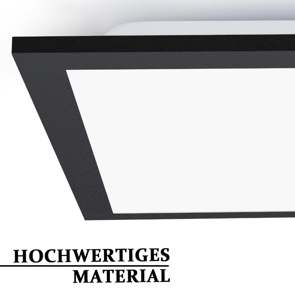 Panel LED Comercial 100X25Cm Regulable – Panel de Techo Largo RGB que Cambia de Color, Luz de Techo Plana para Oficina con Control Remoto, Lámpara de Techo Negra Rectangular Grande para Sala de Juegos, Sala de Estar, Oficina