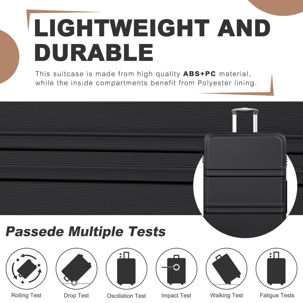 Kono ABS+PC Maleta Extra Grande de 32 Pulgadas, Diseño Horizontal Esculpidor, Equipaje Rígido con Ruedas y Mango Telescópico