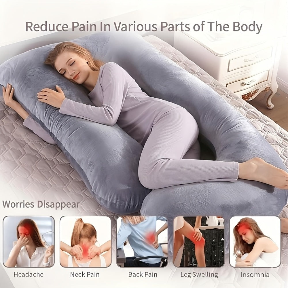 Almohada para Mujeres Embarazadas, Almohada Lateral de Protección Lumbar, Soporte de Embarazo en Forma de C Extraíble y Lavable, Soporte Ergonómico para la Cintura, Suave y Duradera, Sueño Cómodo, Ideal para Regalos de Navidad, Halloween y Acción de Graci