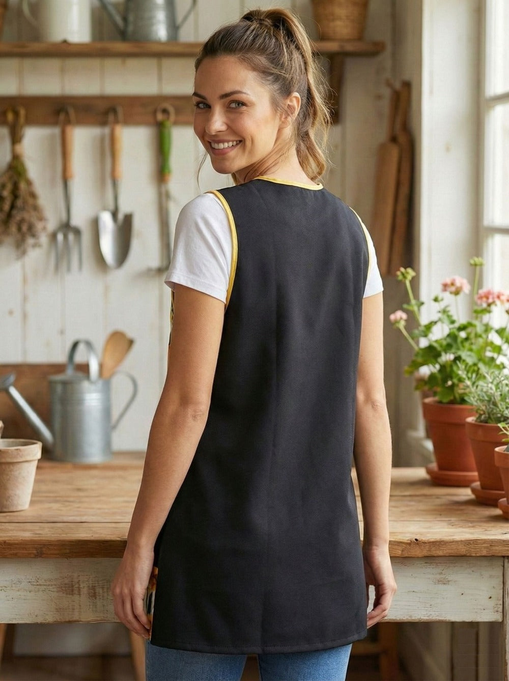 Mandilón de Cocina para Mujer Estampado Patrón Aleatorio Cómodo y Resistente