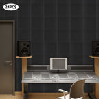 24 piezas OUKANING Paneles Acústicos de Alta Resistencia para Estudio en Casa, Paneles de Pared con Aislamiento Acústico de Alta Densidad y Reducción de Ruido, Paneles Absorbentes de Sonido para Estudio de Grabación, Oficina, Sala de Podcast - Gris//, Ins