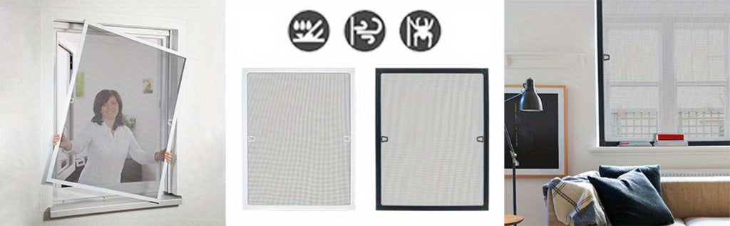 Mosquitera para ventana con marco de aluminio, a prueba de insectos y mosquitos, sin necesidad de taladrar ni tornillos.