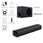 Barra de sonido con subwoofer, barra de sonido para Smart TV, minibarras de sonido con conexión ARC/óptica/AUX/inalámbrica, sistema de sonido envolvente para TV/PC/juegos/proyectores con control remoto por infrarrojos