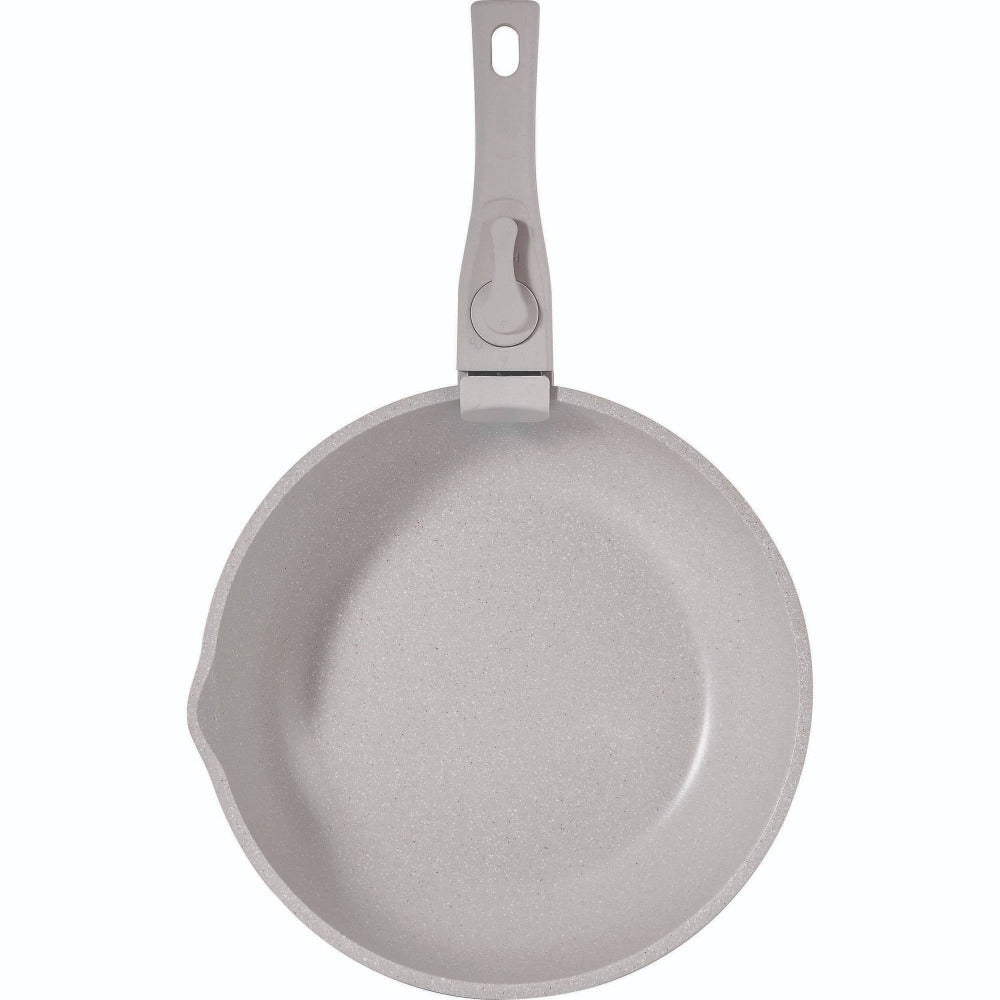 Bergner Click&Cook Batería de cocina 10 Pzs Mango extraíble, 3 Sartenes, 2 Cazos, Tapas y Utensilios Aluminio revestimiento antiadherente