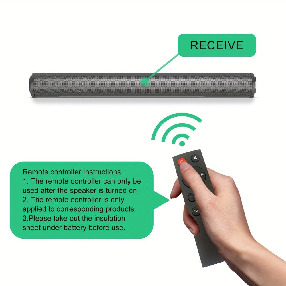 Barra de sonido inalámbrica con subwoofer y control remoto, sistema de cine en casa para TV, altavoces