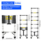 Escalera plegable para limpieza, almacenaje y bricolaje | 150kg y Acero Inoxidable y Plegable