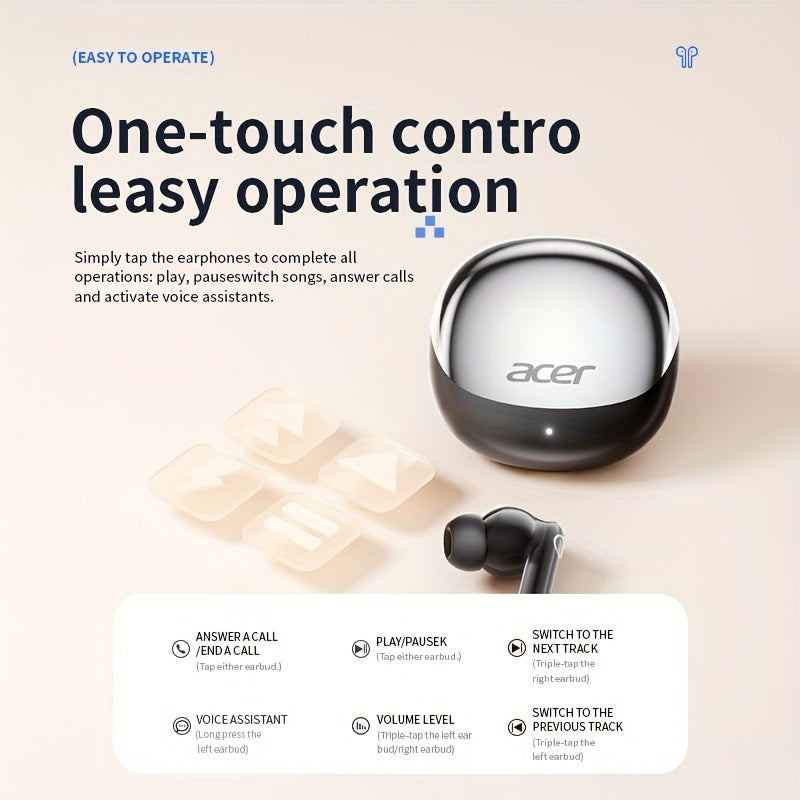 Auriculares Bluetooth Acer TWS in-ear con graves y baja latencia