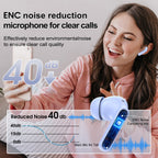 Auriculares Bluetooth | Audífonos Inalámbricos 5.3 con Bajo Profundo Estéreo, 36H de Reproducción & Caja de Carga LED, Micrófonos Reductores de