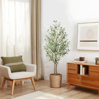 Árboles de olivo artificiales de 120/150/180/210 cm - Plantas de seda sintética con troncos de madera natural y frutos realistas, ideales para hogares, oficinas y salas de estar