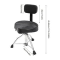 Silla de batería con respaldo, ajustable en altura, silla de batería neumática, giratoria 360°, para oficinas, salas de piano, salas de estudio, estudios de arte, conciertos.