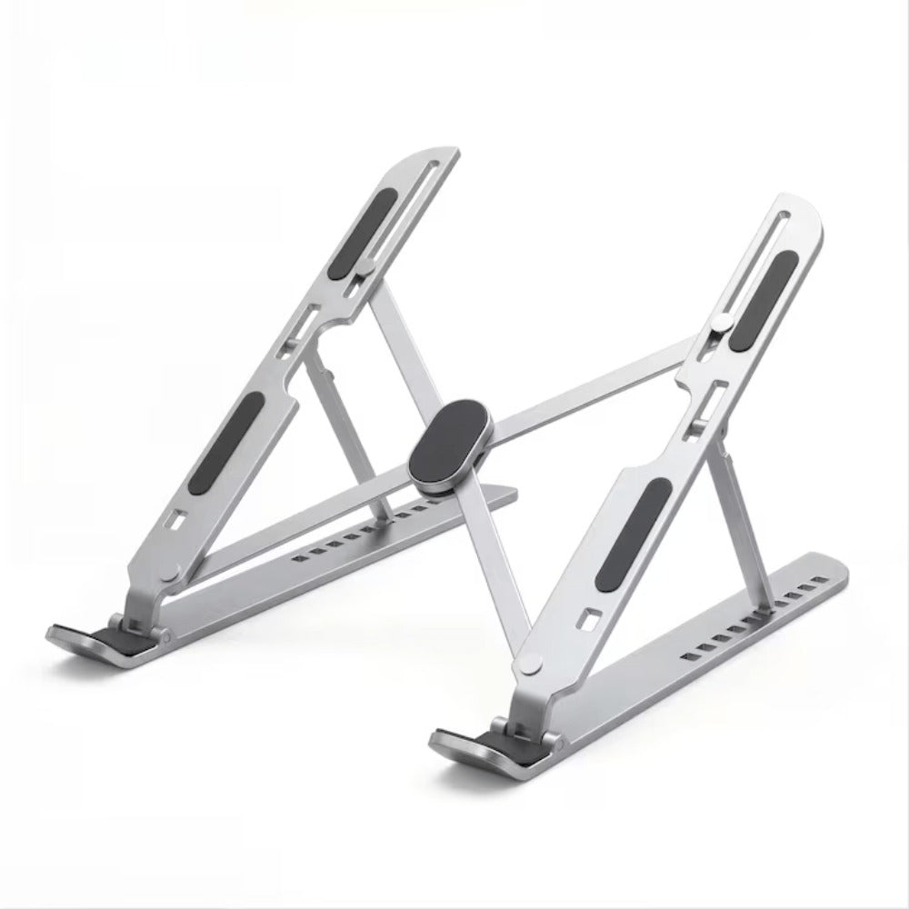 Soporte Portátil Mesa 6 Ángulos Ajustables, Aleación de Aluminio, Soporte Ordenador Portatil Ventilado Plegable para 10-15.6” Portátiles y Tableta - Plata