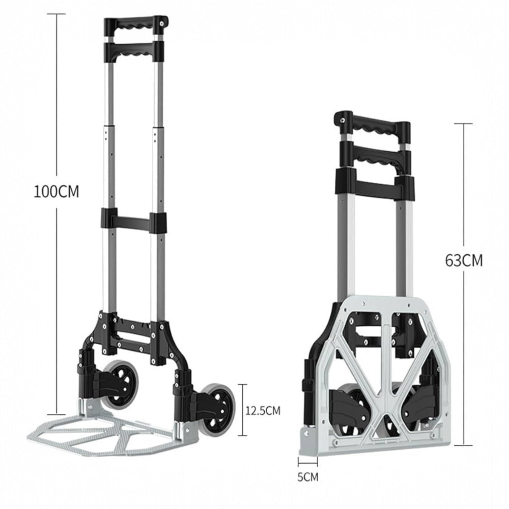 Carretilla de Mano para Transportar Materiales - Plegable y Fcil Transporte 100x40 cm - Plegada: 63x39cm - Sube Escaleras Fcil Carretilla de Mano Porttil Plegable Carro Ligero Aluminio Alloy Equipaje Hogar Almacén Jardn Oficina Coche (CA001 2599 )