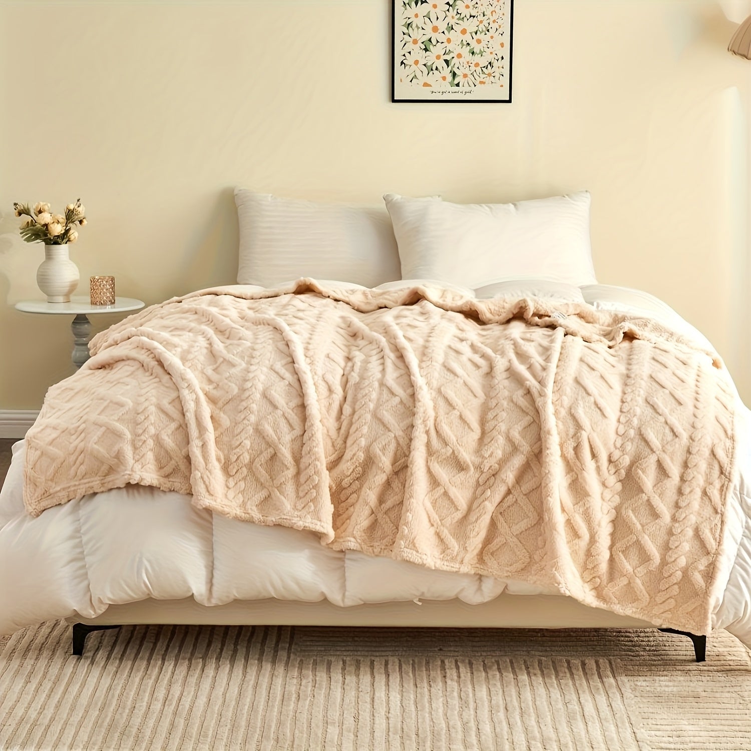 Manta de Lujo Ultra Suave de Felpa - Suave Forro Polar para Humanos | Multiusos para Sofá, Cama, Oficina y Viajes | Lavable a Máquina, Calidez para Todas las Estaciones | Varios Tamaños y Tonos Neutros