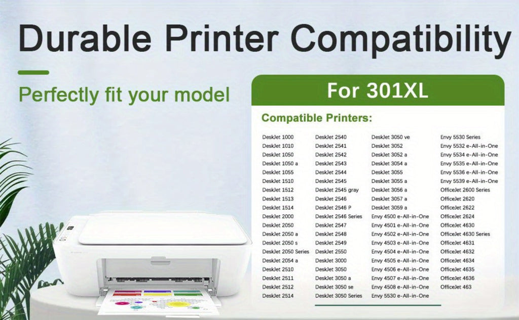 Paquete de cartuchos de impresora 301XL reemplazo para los cartuchos de la impresora HP 301 para HP301 XL 301XL para HP Envy 4500 5530 5534 4504 DeskJet 2540 1510 2544 2549 OfficeJet 4630 4632 2620 2622 (, color)