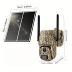 Cámara de seguridad solar inalámbrica para exterior 4G LTE con tarjeta SIM, sin necesidad de WiFi, adecuada para vigilancia empresarial, sensor de movimiento PIR, comunicación bidireccional, visión nocturna a color, almacenamiento en la nube y ranura para